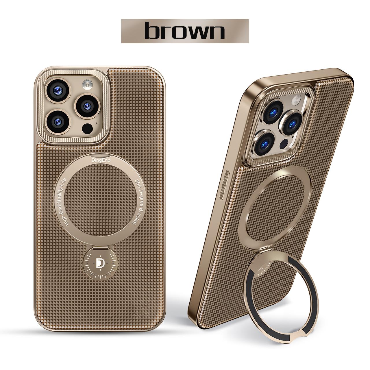 

Diamond Pattern Leather Phone Case for IPhone 16 Plus 15 Pro Max 14 13 12 Promax Magnetic Charging Rotating Bracket Back Shell iPhone 15 темно-коричневого