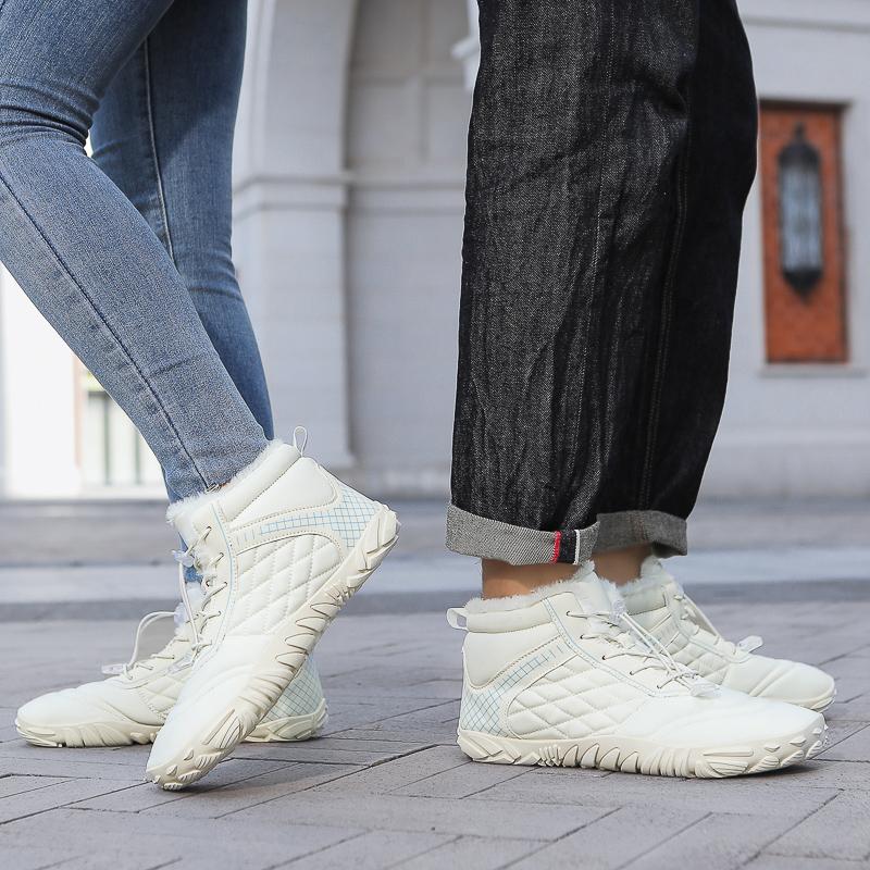 Women’s Winter Boots Outdoor Men’s Green Wide Palm Warm Cotton-padded Shoes High Top Hiking Boots for Couple Plus Size