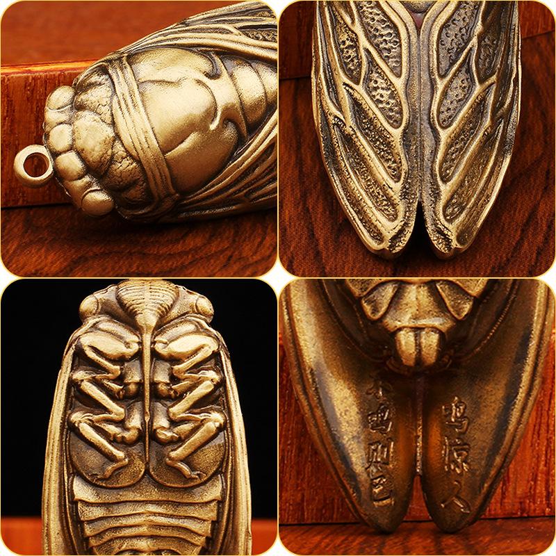 Ich weiß, reines Messingornament, Schlüsselanhängeranhänger, großer Griff, antikes Metallhandwerk, Kupferprodukte.