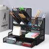 Großer Stiftebecher mit Schublade Multifunktionaler Stiftehalter Büro Schreibtisch Stifteorganizer für Stifte Bleistifte Marker