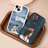 C-Conan Gray Wishbone Leather Phone Case For IPhone 16 16e 15 14 13 12 11 Pro Max Plus Mini Cover