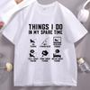 Things I Do In My Spare Time Fishing T-shirt Men Short Sleeve Cotton T-Shirts Round Neck Printed Clothing