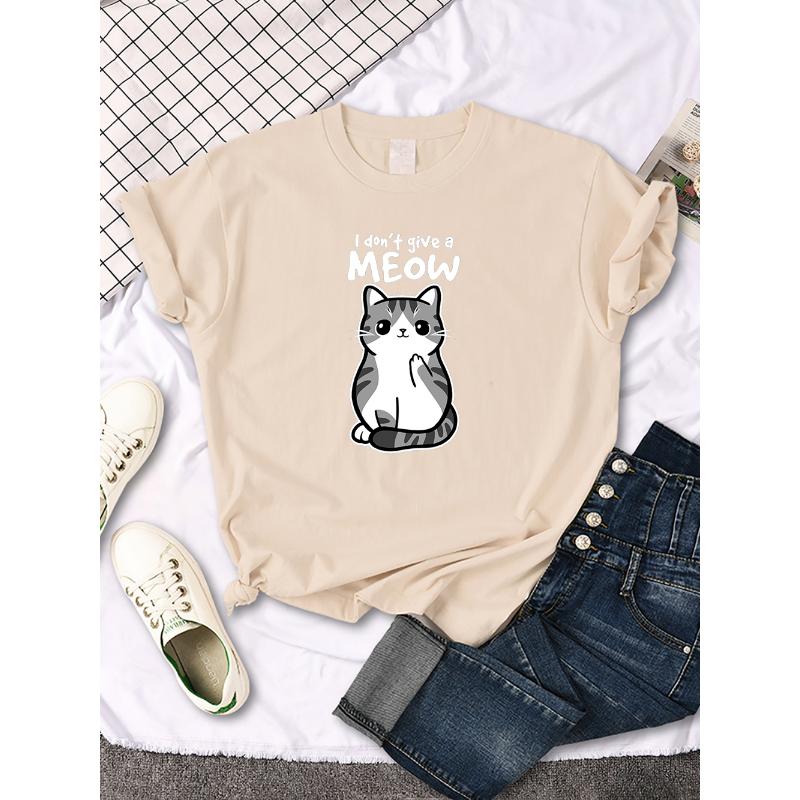 Lovely Cat Printing Women Tshirts Street Breathable New Short Sleeve Casual Fashion Tee Shirt Summer Cool Comfortable Clothing