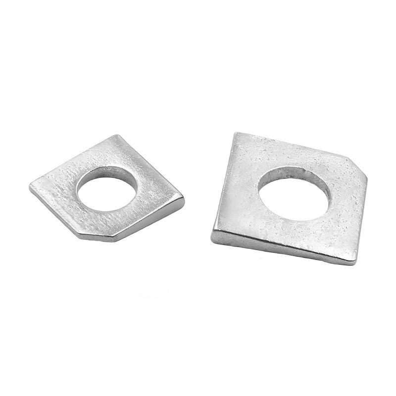 304 Stainless Steel Beveled Square Washer for I-Beam and Curtain Wall Applications
