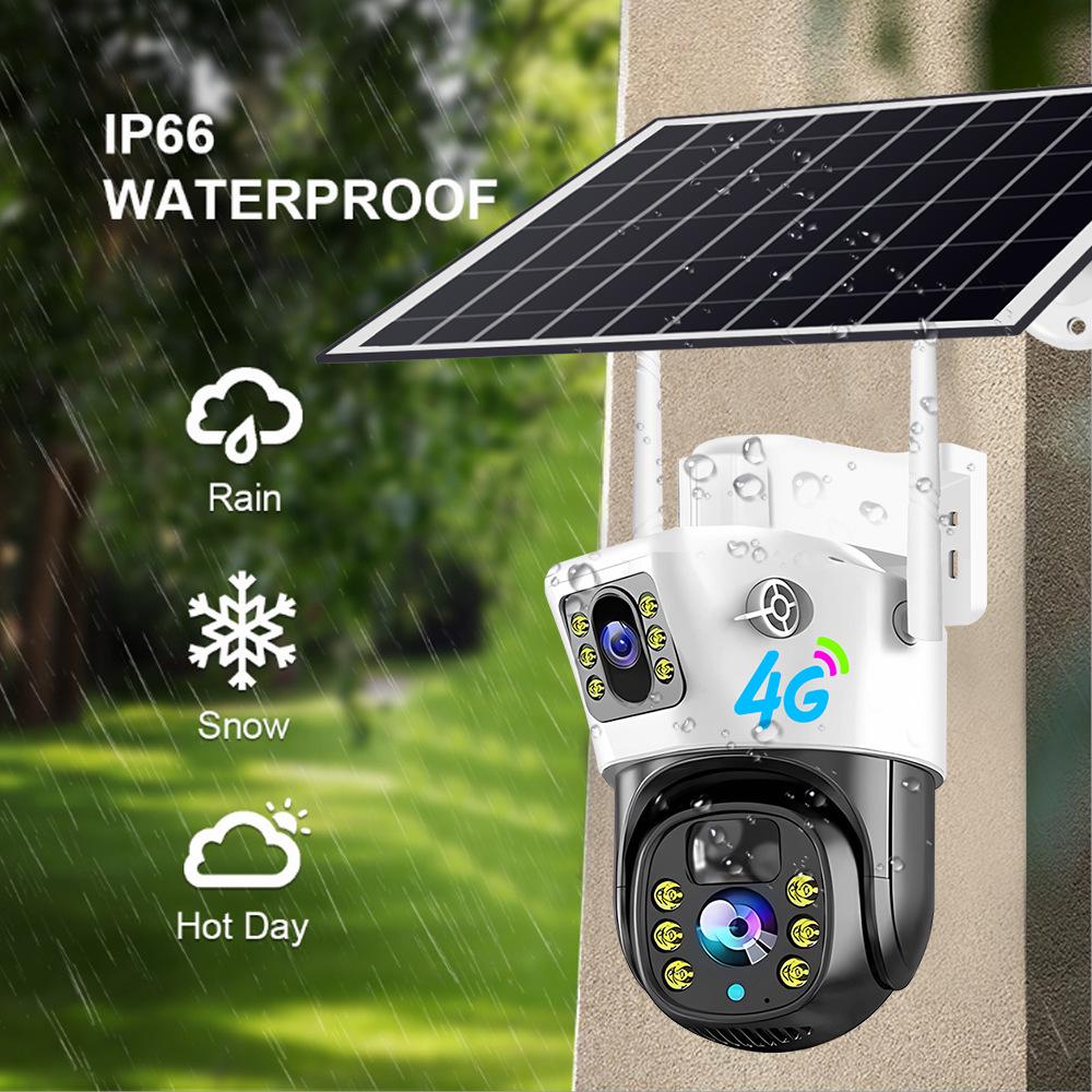 V380 Solar-Powered 4G Outdoor Wireless Security Camera with 3MP Resolution and Low Energy Use