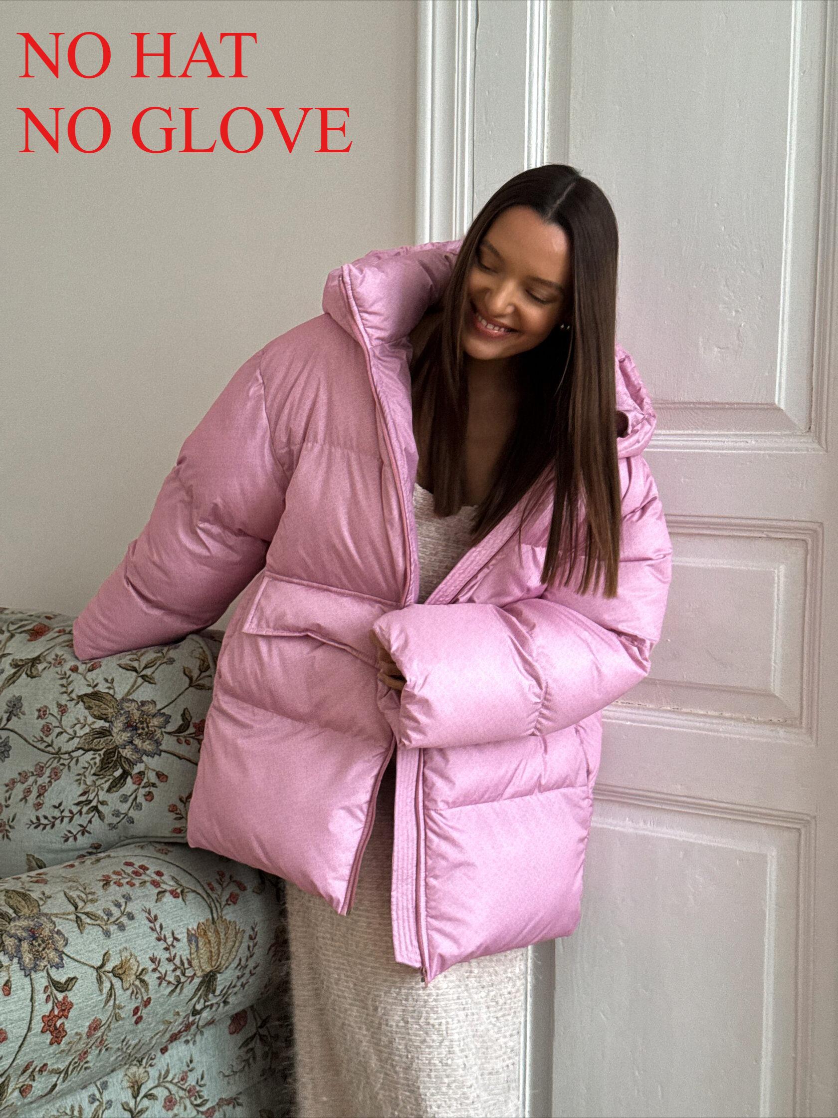 

Women s Oversized Stand Up Collar Large Pocket Down Jacket Women s Winter Warm Fashionable Jacket Ladies Detachable Hat Down Jacket Green Pink Jacket S