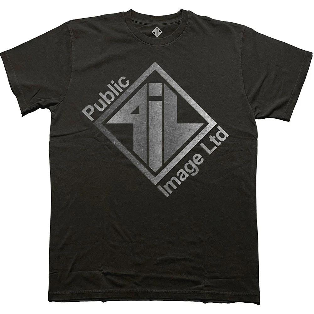 PiL - Public Image Ltd - Brushed Steel Logo & Text - Black t-shirt S
