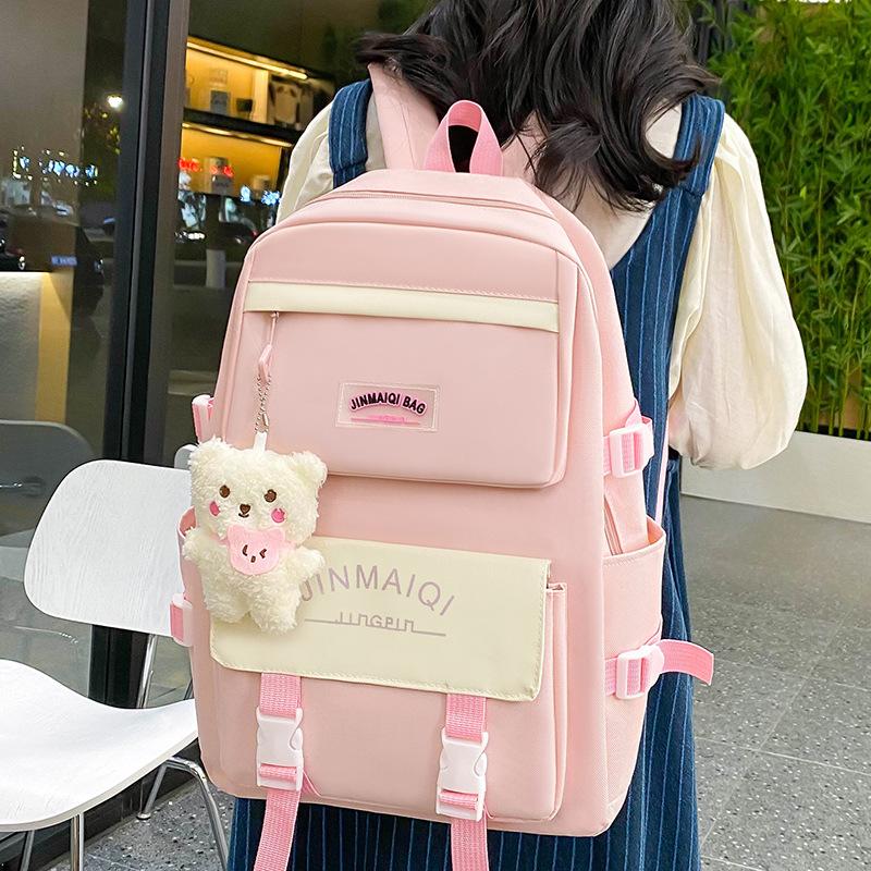 Primary School Girl Junior High School Student Cute Color Blocking Backpack High School Student College Student Backpack