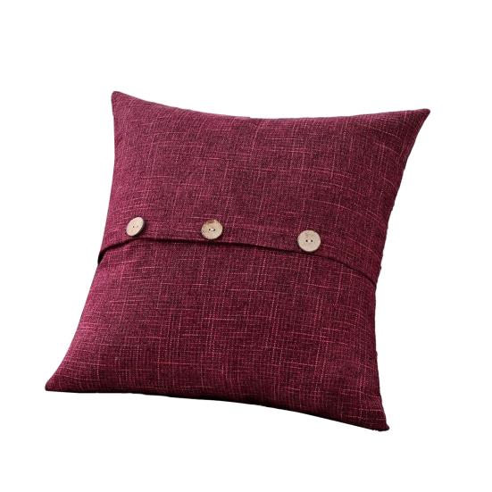 

Декоративные чехлы на подушки из льна 45x45 см, квадратные наволочки с кокосовыми пуговицами, винтажный декор для дома в стиле фермерского дома, для дивана, кровати, софы 45x45cm фиолетовый