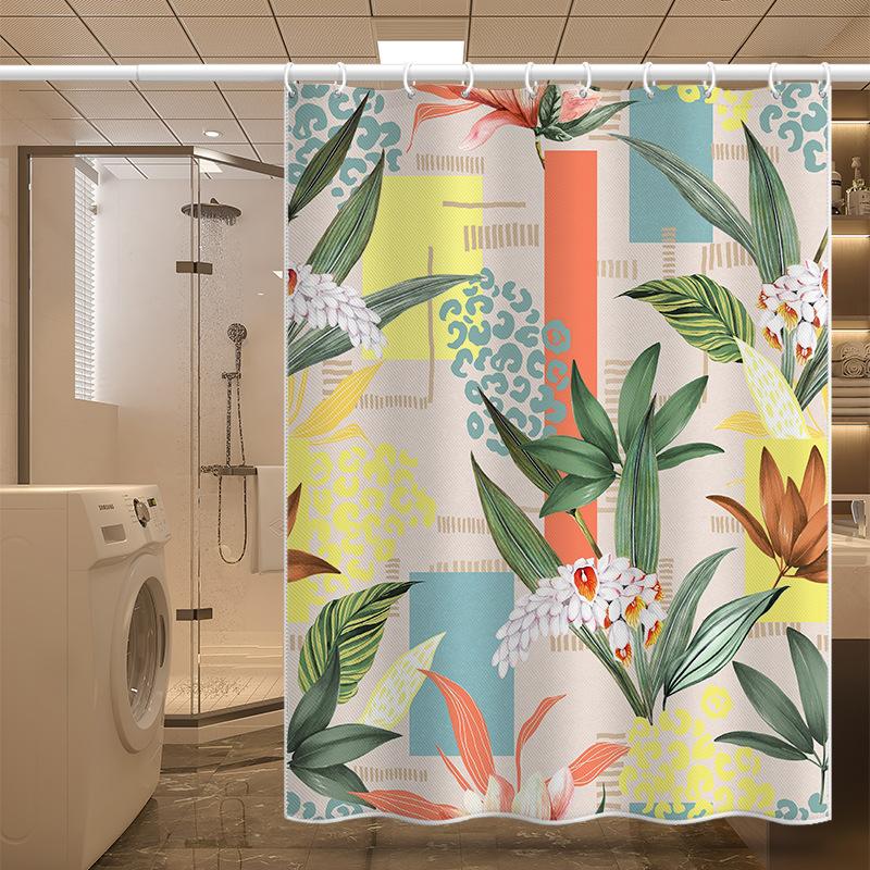 

Занавеска-перегородка для туалета, современное искусство, водонепроницаемая занавеска для душа, устойчивая к плесени, простая занавеска для туалета