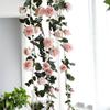 Rose Vine Air Conditioning Pipe Cover: Decorative Plastic Fake Flower Vine for Wall and Roof Hanging