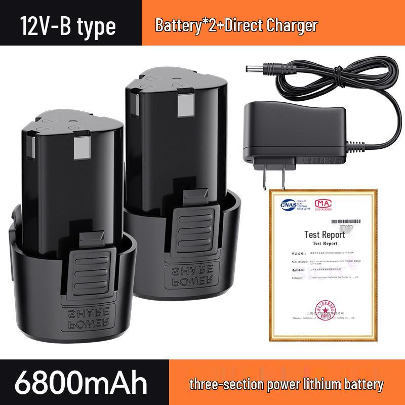 12V Cordless Drill with Lithium Battery Charger, Pistol Grip, and 16.8V/18V Battery for Rotary and Screwdriver Tasks