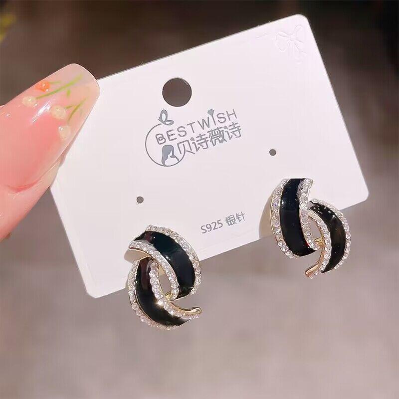 Fashion French Drip Oil Fashionable Simple Retro Ear Stud Earrings Earrings for Women's Earrings Jewelry Girl Gift