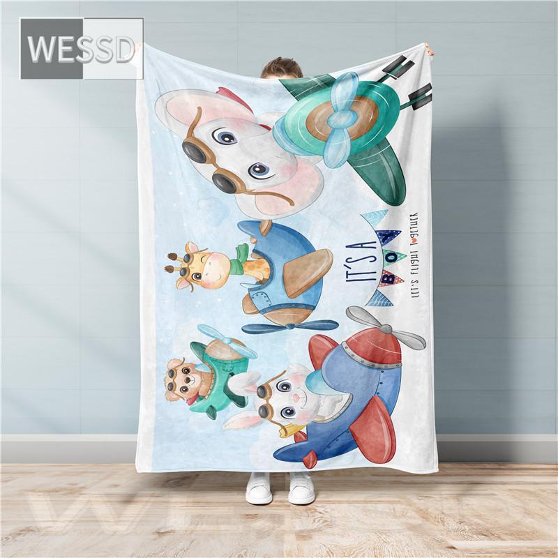 Kawaii Children Cartoon Blanket Animal Flannel Fleece Blanket Super Soft Nordic Bed Cover Bedspread Cute Gift