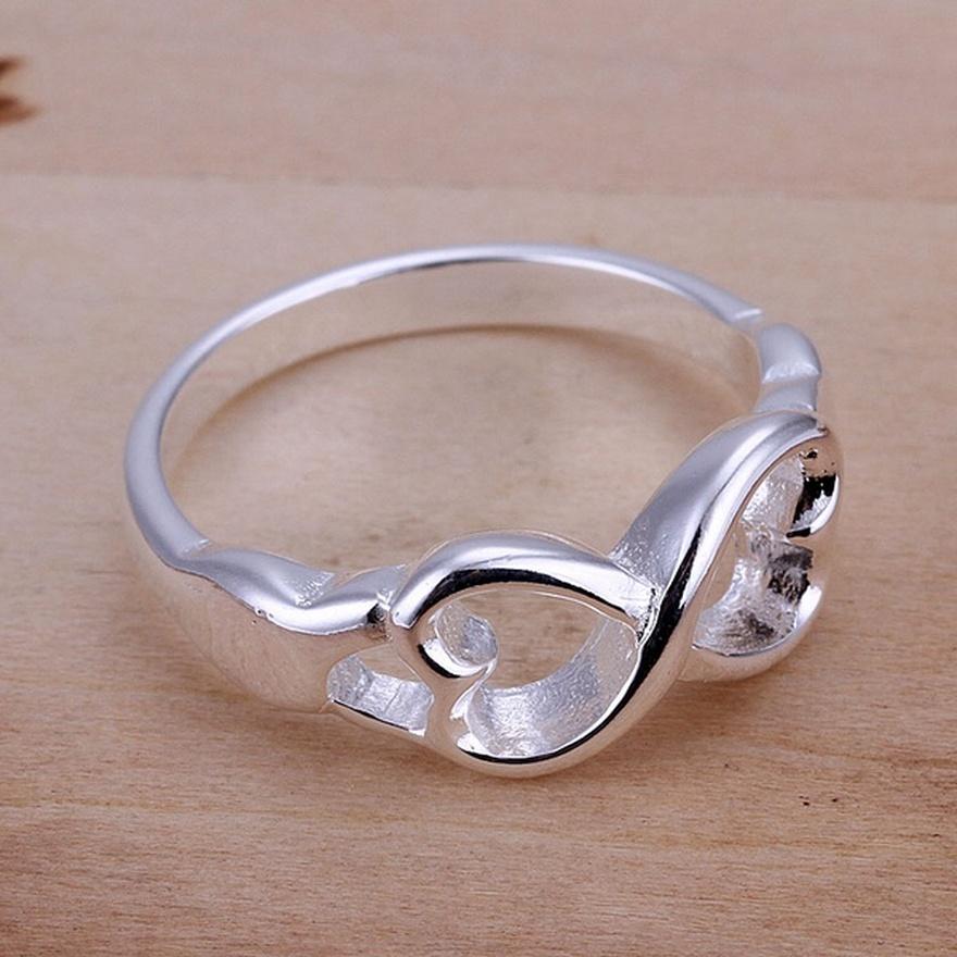 ,Factory Price Silver Color Heart Ring Jewelry Nice Cute Charm Fashion Wedding Lady   Holiday Gift R092