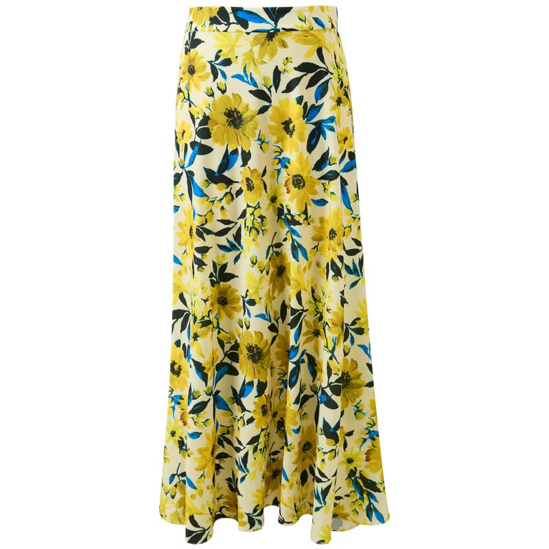 Sancai High-Waist Floral A-Line Long Skirt 165/72A/L