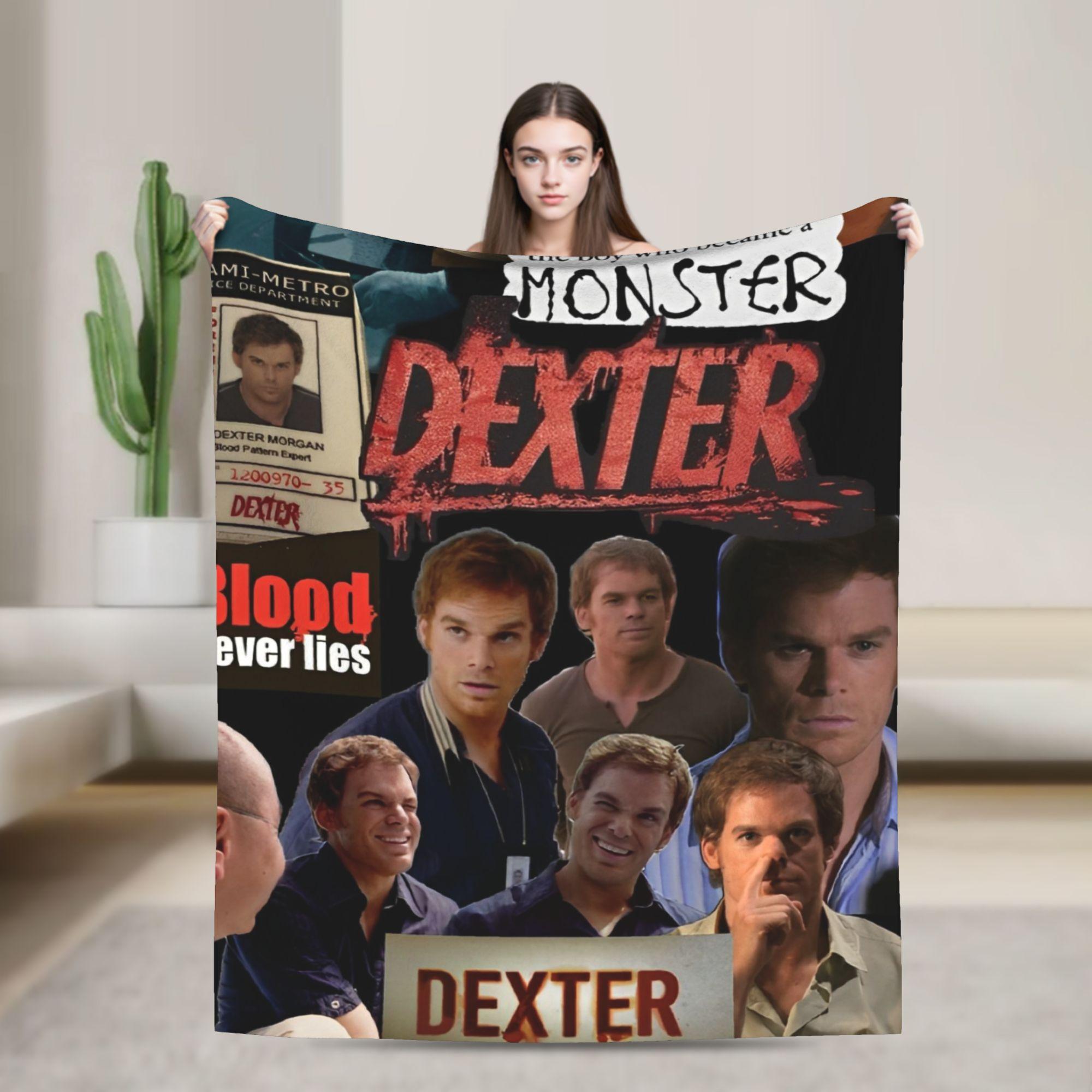 Dexter Morgan Blood Never Lies Knitted Blankets Flannel  Lightweight Thin Throw Blanket for Bedroom Sofa Bedspread 75X95CM