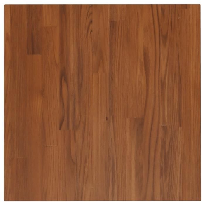 343015 vidaXL Dessus de table carré Marron foncé50x50x1,5cm Bois chêne traité