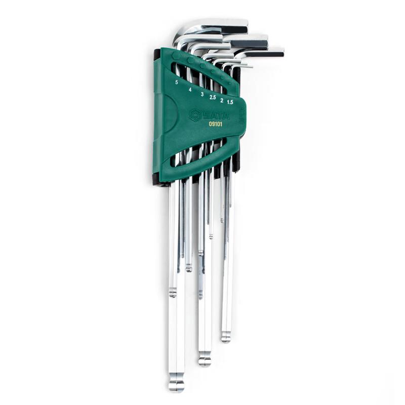 SATA 9-Piece Extra-Long Ball-End Hex Key Set