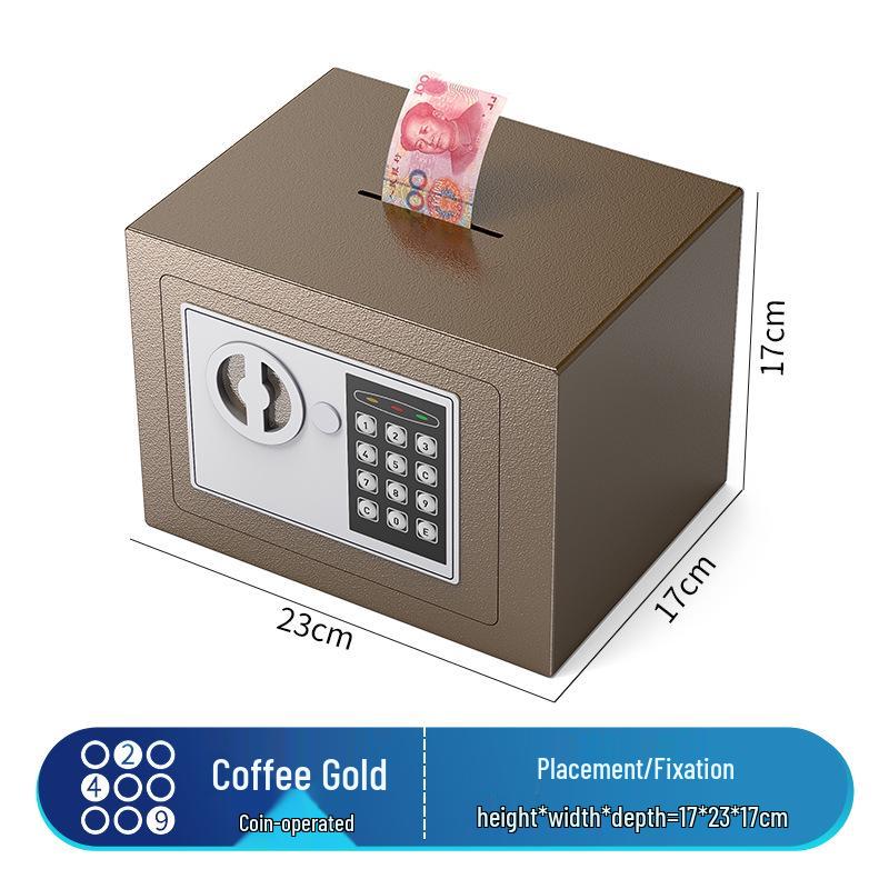 Mini 17E Electronic Safe: In-Wall Coin-Operated Piggy Bank for Households