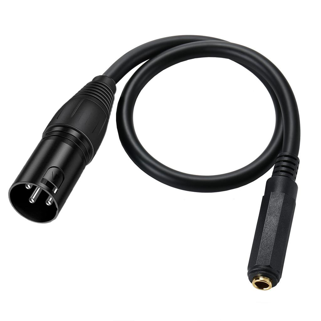 XLR 3 Pin To 6.35mm 1/4" TS/TRS Female Audio Cable, Stereo 6.35mm To XLR Plug Stereo Mic Audio Connector for Microphone