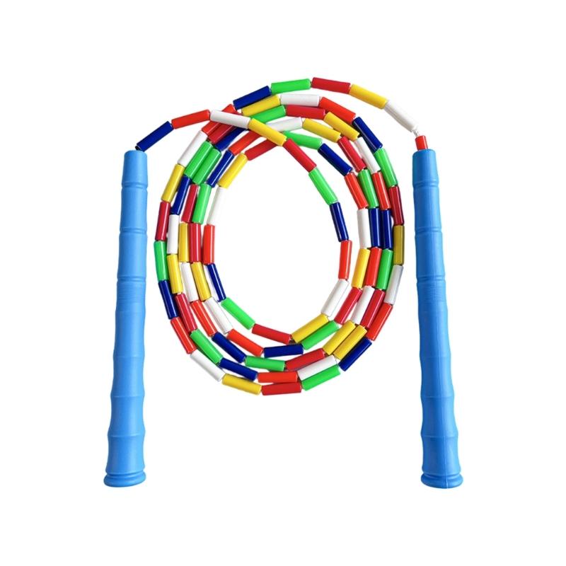 Childs Safe Skipping Rope Colorful Rotating Beads Regulable Handle Rope for School Home Exercises