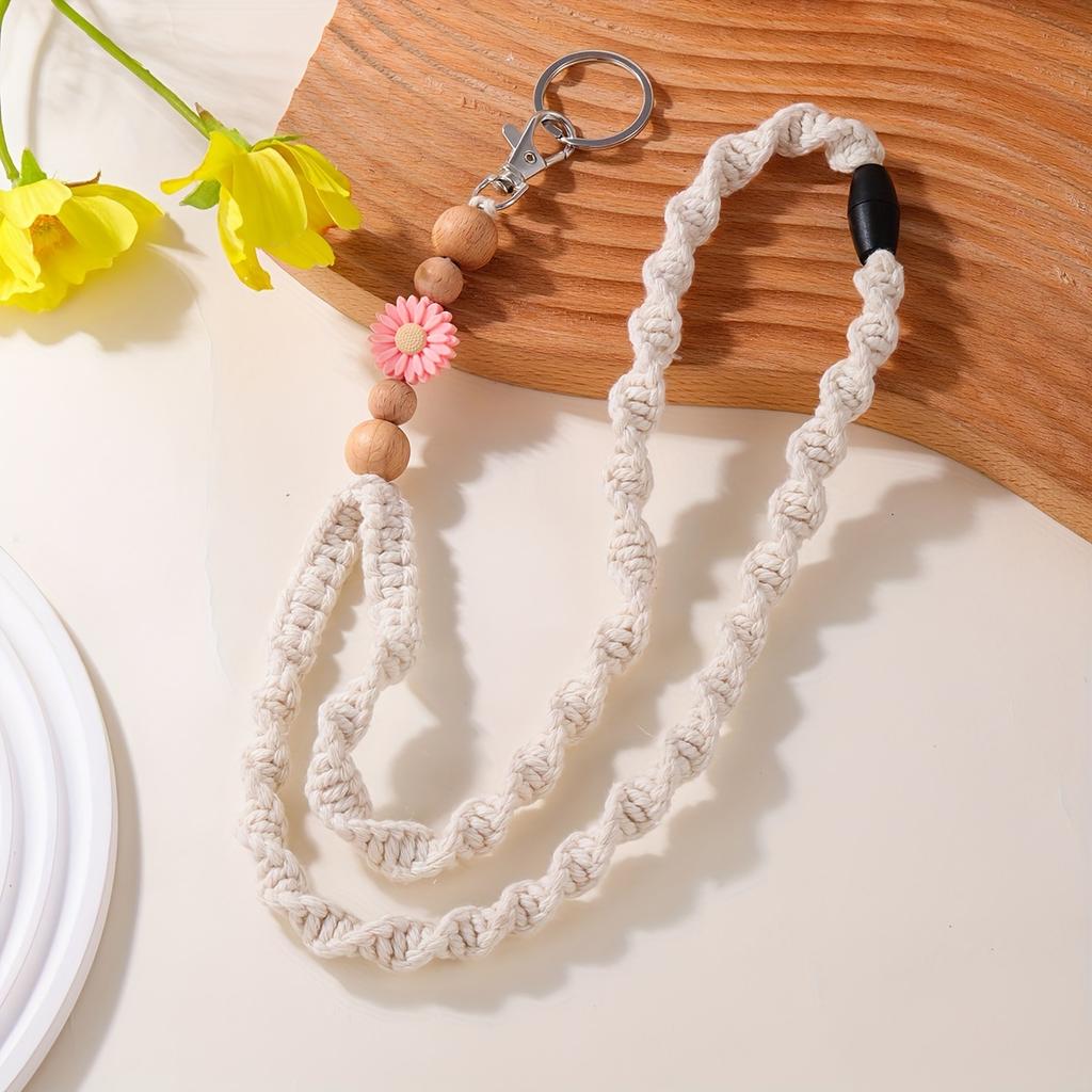 [Handmade] Bohemian Rope Handmade Keychain Necklace Lanyard | 1pc | Rope | Safety Snap | Phone Strap, Work Badge Lanyard | | Bohemian