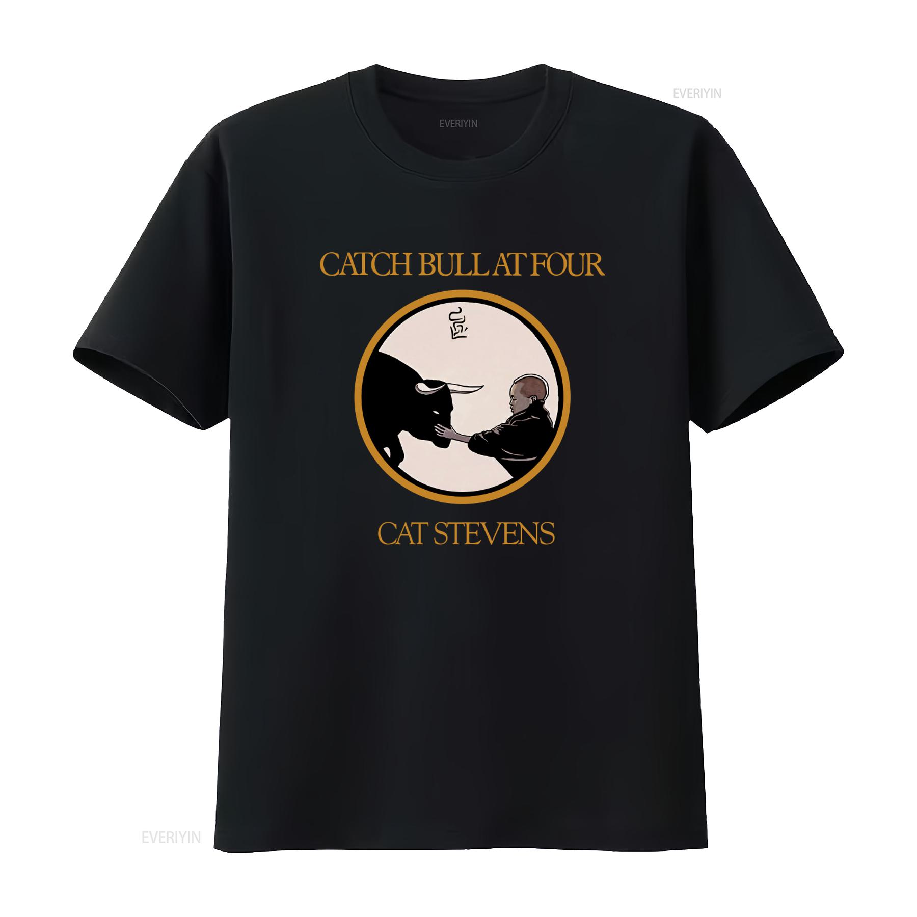 

Cotton T shirt Catch Bull at Four Cat Stevens Music Sitting Design vintage Washed Top For Everyday Wear Stylish Unisex fashion 4XL