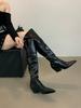 fashion Chelsea Boots For Woman Pointed Toe Patent Leather Ladies Party Pumps 2024 New Arrivals Fashion Slip On Western Botas Winter