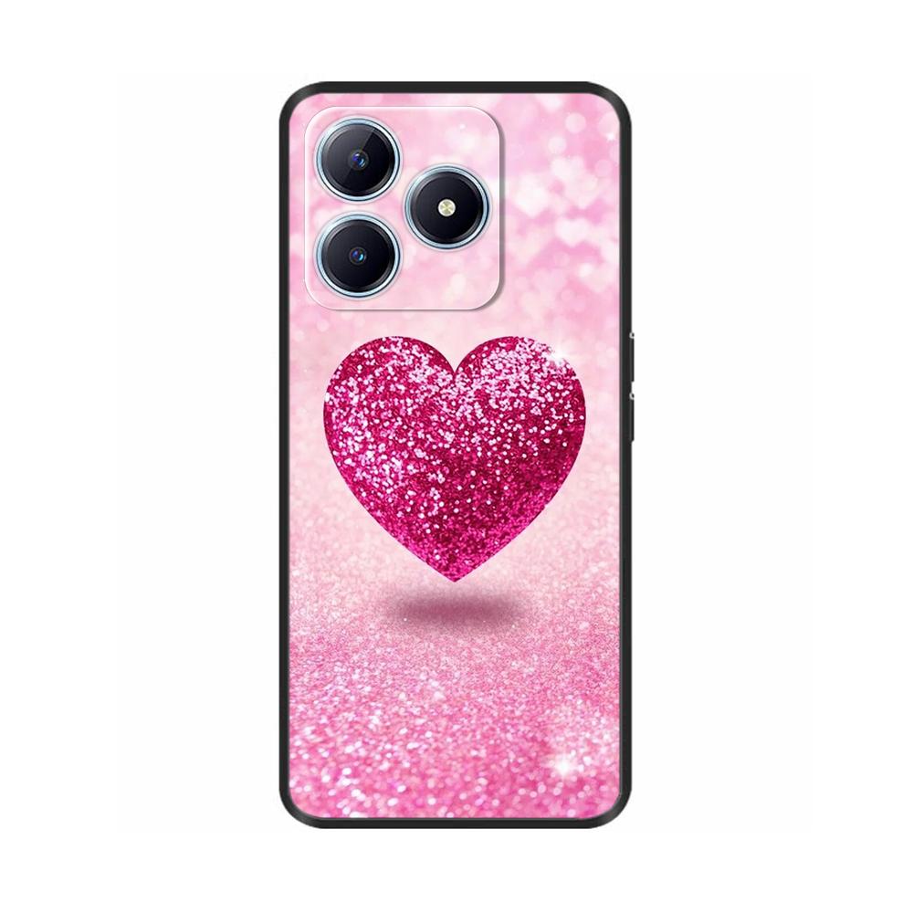 Case For Realme C63 Soft TPU Black Silicone Back Cover For RealmeC63 Cases Cute Protective Shell Painted Colorful Bumper Coque