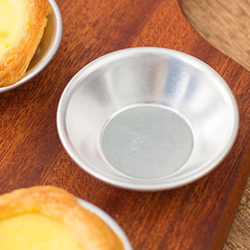 Reusable Non-Stick Egg Tart Mold Aluminum Alloy Flower/Round Shape Cupcake Mold Pudding Jelly Mold Muffin Baking Cup Kitchen Too