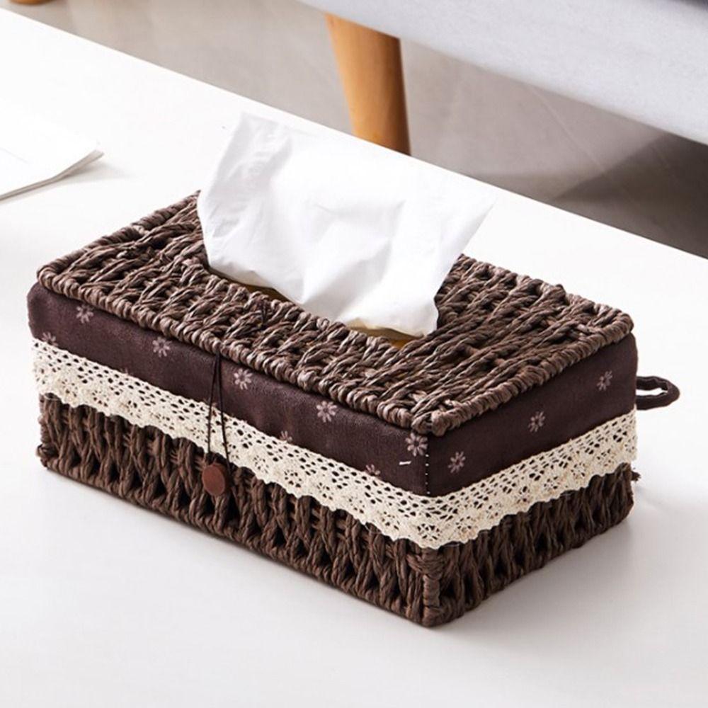 Household Napkin Case Creative Tissue Box Cover Rustic Tissue Holder  Home Decoration