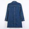Women Denim Jackets Spring Autumn Long Sleeve Pockets Mid-Length Jean Coat Fashion All Matched Outerwear