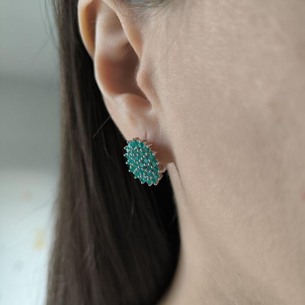 Silver Earrings with Natural Agate 1.86ct (2197300)