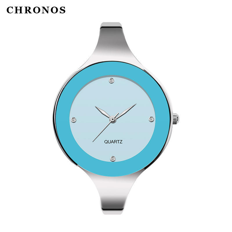 

CHRONOS Брендовые женские часы-браслет Роскошные женские часы с кристаллами Полностью стальные женские часы синий