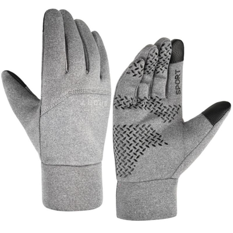 

Осень и Зима Уличные Бархатные Спортивные Велосипедные Перчатки без Пальцев с Сенсорным Экраном Нескользящие Водонепроницаемые Роса Двупалые Альпинистские Перчатки Мужские XL