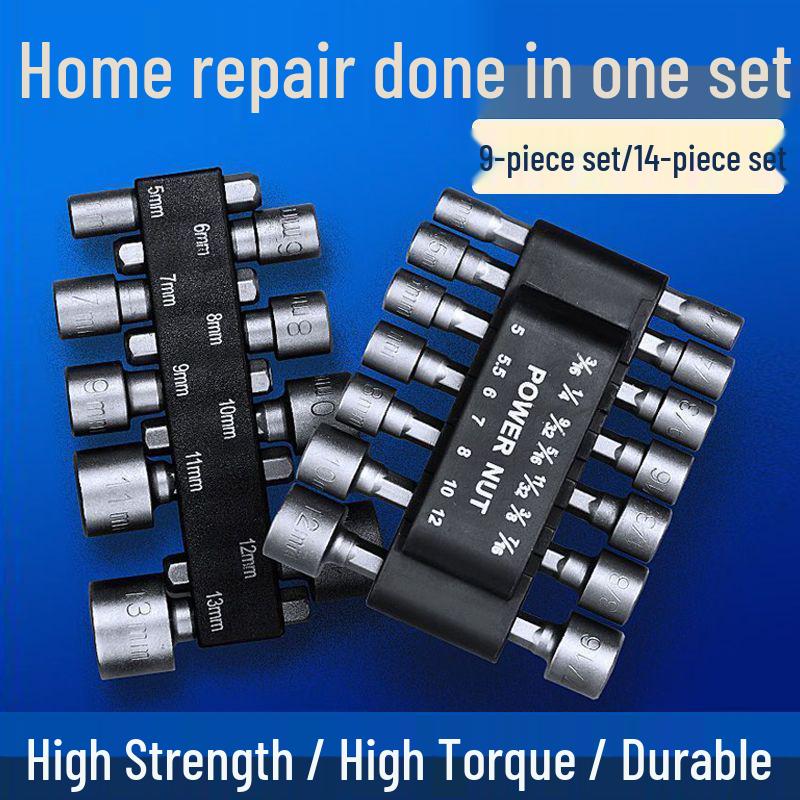 Deep Hex Socket Bit Set for Electric and Air Wrenches