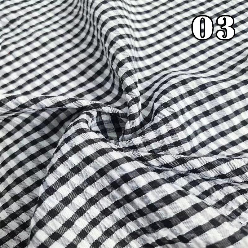 Tenká seersucker kostkovaná látka Ruční práce Měkká látka na šaty Koš Kalhoty Ubrus Šití DIY Bavlněný polyesterový materiál