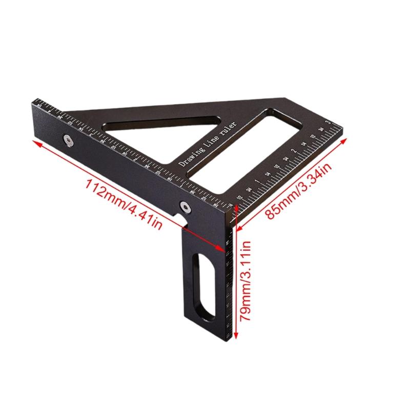 Portability Angles Scribers Tool MultiFunctional Ruler 45/90Degree Marking For Professional Woodworking Construction Use
