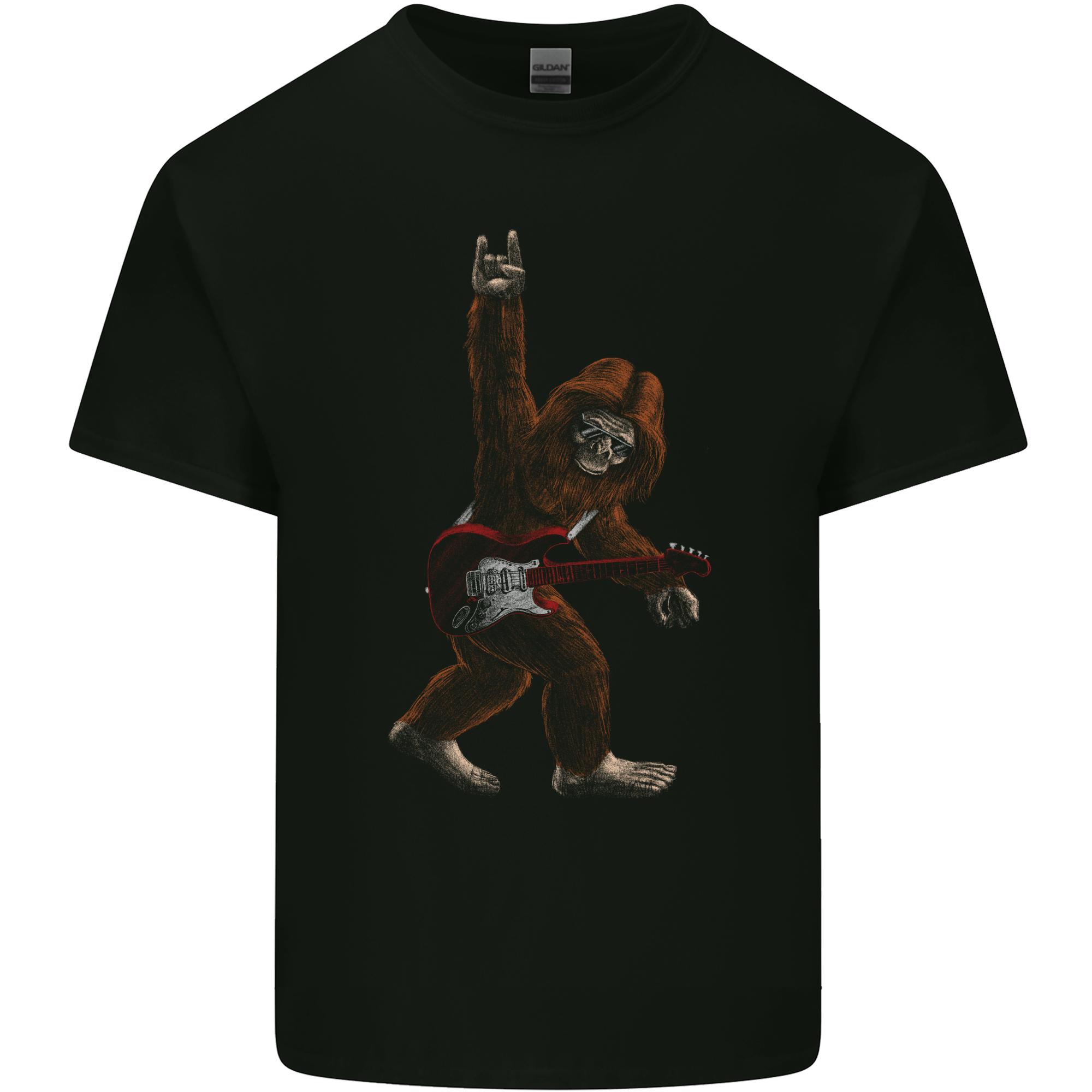 Bigfoot Rocks Funny Rock n Roll Guitar Music Unisexs Light Cotton TShirt S