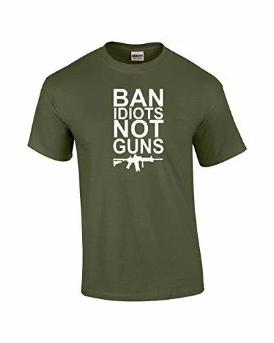 

Second Amendment T-Shirt Ban Idiots Not s 2nd Rifle Weapon Concealed Carry 4XL