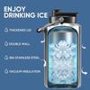 One Gallon Insulated Water Bottle for Travel: 2-in-1 Straw and Spout Lid Keep Cold 24Hrs Leakproof 128oz Water Jug With Handle
