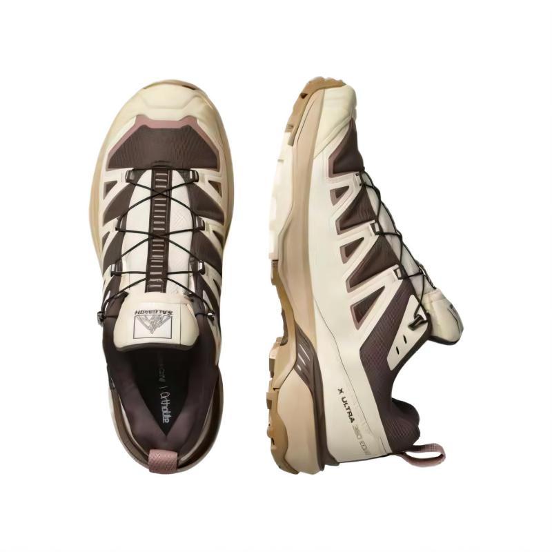 SALOMON X ULTRA 360 Cushioning Low Top Hiking Shoes Men's Beige Brown Sneakers 478168