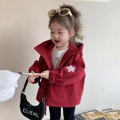 2025 Trendy Girls' Spring & Autumn Trench Coat: Fashionable Korean Style Windbreaker for Babies & Kids
