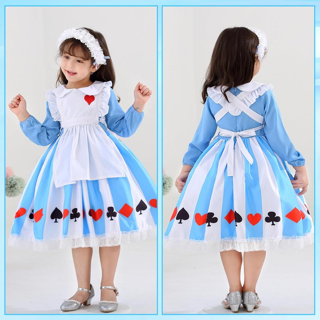 Formemory Wonderland Cosplay Costume for Girls, Cute Maid Outfit, Perfect for Halloween, Christmas, Parties, Events, School Festivals, and