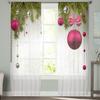 Weihnachtsbogen-Kugel-Weihnachtsbaum-Tüllvorhänge für die Wohnzimmerdekoration, moderne Chiffon-durchsichtige Voile-Weihnachtsvorhänge