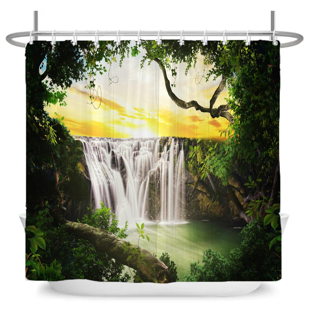 Fairy Tale Forest Waterproof Shower Curtain for Bathroom Cartoon Baby Decoration Bath Curtain Polyester Fabric with hooks
