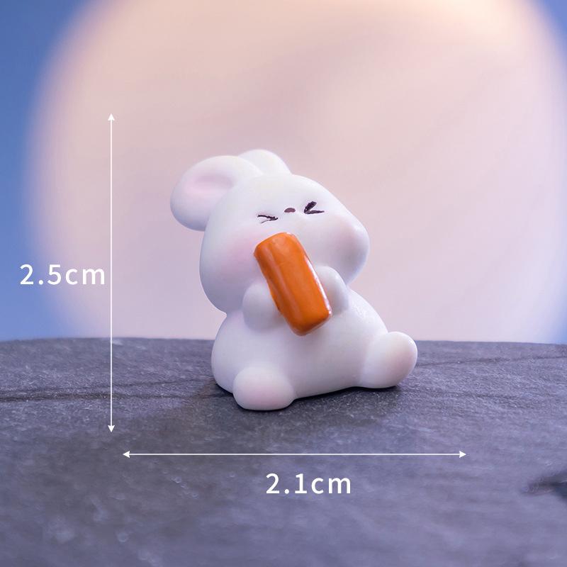 Cartoon Roztomilý Festival poloviny podzimu Králičí panenka Svátek poloviny podzimu Mooncake Dekorace na desku Roztomilý králičí pryskyřice Ornament dárek