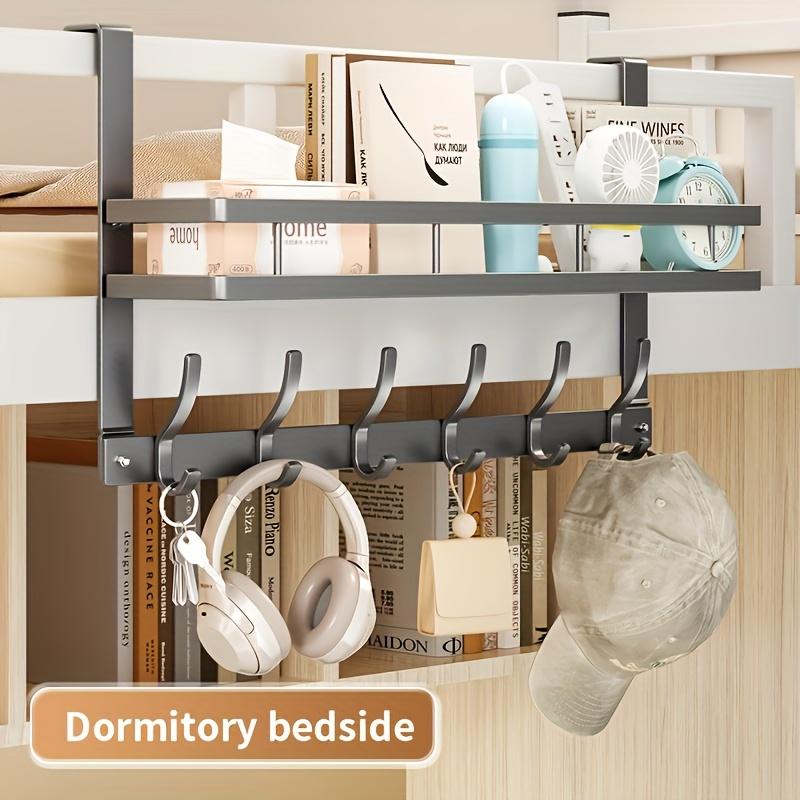 [Door Organizer Rack] Heavy-Duty Metal Over-the-Door Organizer Rack - Space-Saving Door Storage Shelf, Easy Installation, Hooks for Hanging Bags, Hats
