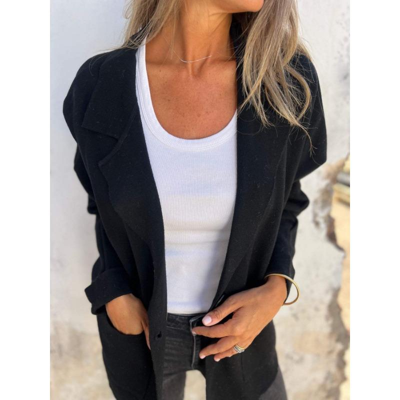Women S Casual Versatile Lapel Pocket Long Sleeve Jacket